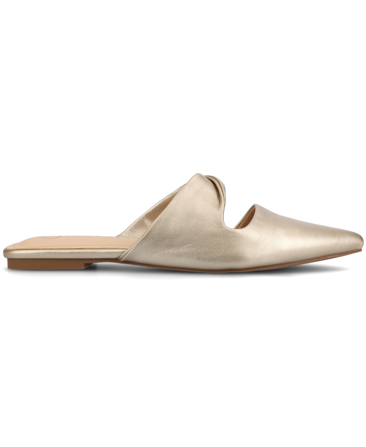 Shop Journee Collection Women's Enniss Twist Cutout Pointed Toe Mules In Champagne