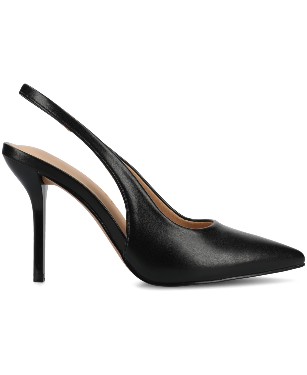 Journee Collection Elenny Slingback Stiletto Pump In Black Polyurethane