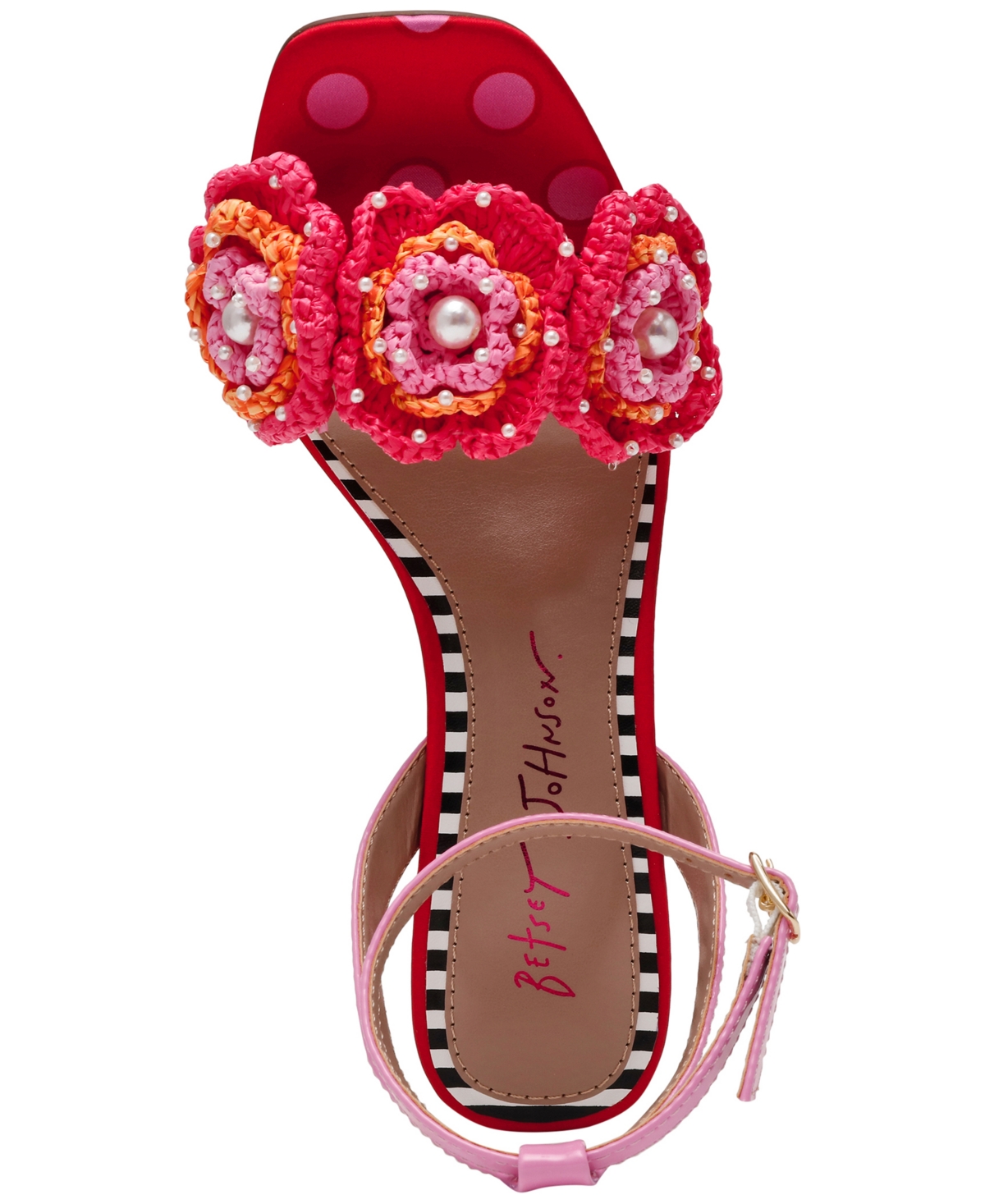 BETSEY JOHNSON WOMEN'S AINSLEYY MACRAME DRESS SANDALS 