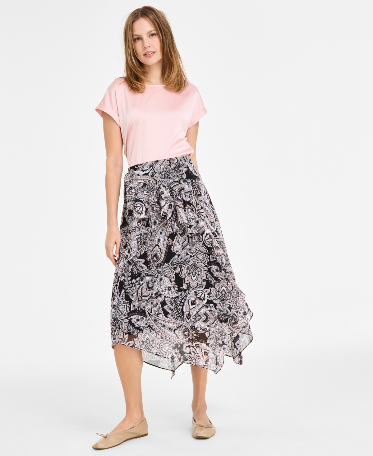 Shop Jones New York Women's Paisley-print Bias-cut Midi Skirt In Jones Black