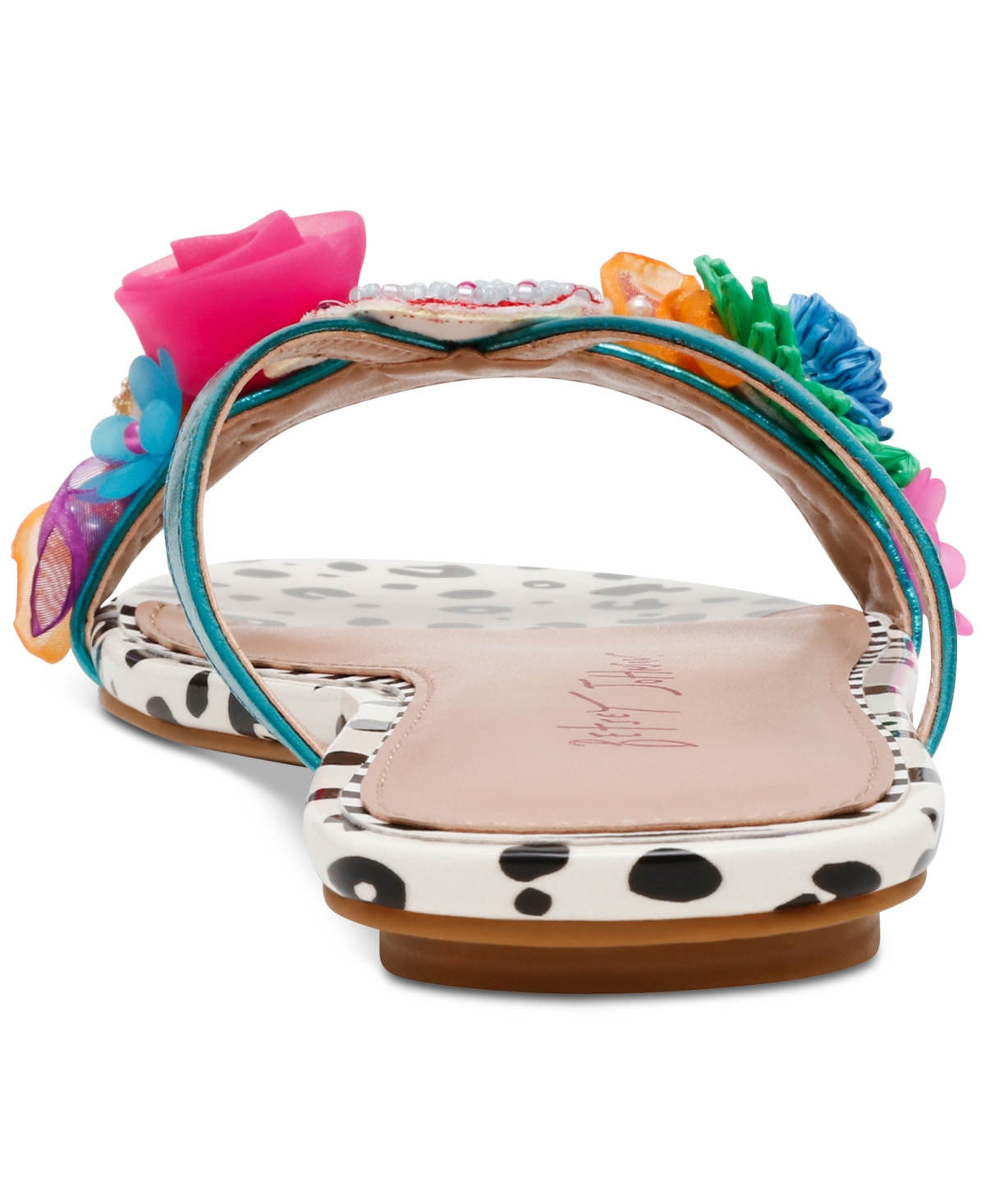 Shop Betsey Johnson Women's Avin Strappy Novelty Slide Sandals In Teal Multi