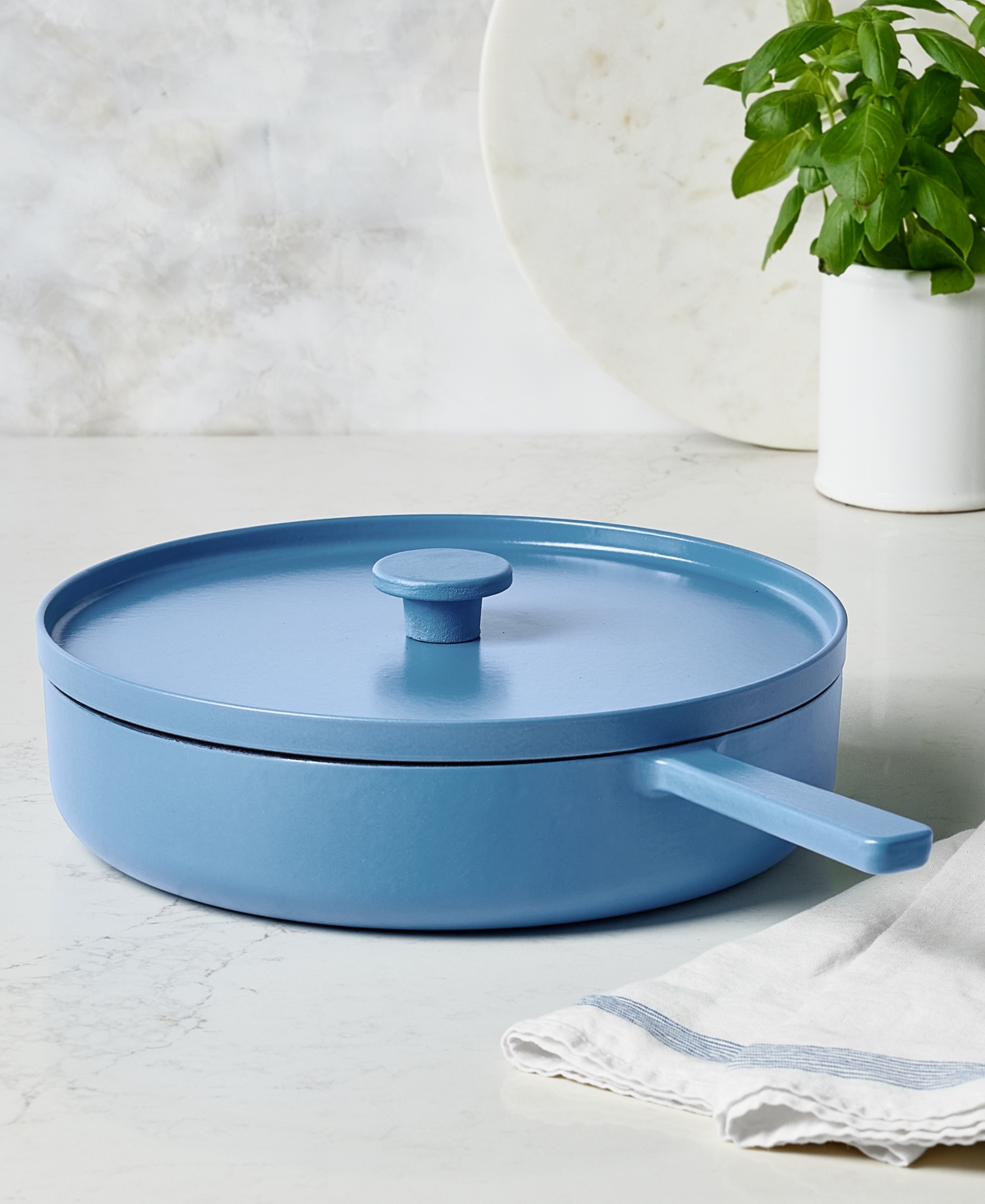 The Cellar Enameled Cast Iron 3.5-qt Braiser, Exclusively At Macy's In Blue