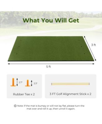 5 x 3 ft Artificial Turf Grass Practice Mat for Indoors and Outdoors