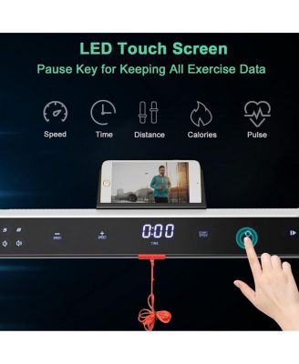 4.75HP 2 In 1 Folding Walking Pad Treadmill with Remote APP Control