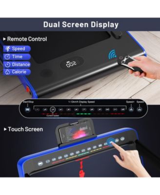2.25 HP 2-in-1 Folding Walking Pad Treadmill with Dual Display and App Control