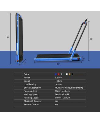 2.25 HP 2-in-1 Folding Walking Pad Treadmill with Remote Control and LED Display