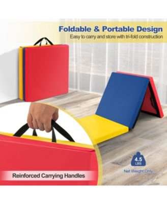 6 x 2 FT Tri-Fold Gym Mat with Handles and Removable Zippered Cover