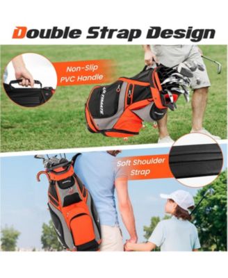 10.5 Inch Golf Cart Bag with 14 Way Dividers and 7 Zippered Pockets