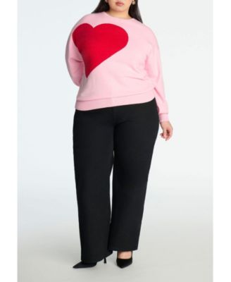 Women's Plus Size Big Heart Sweater