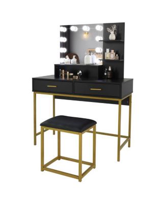 Vanity Set with Mirror and Storage – Elegant Dressing Table for Bedroom or Makeup Area