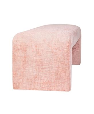 Sophia Modern Luxury Curved Upholstered Waterfall Jacquard Bench - Small