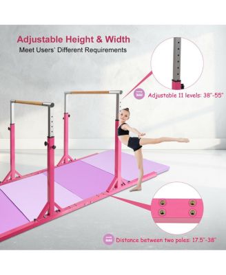 Kids Double Horizontal Bars Gymnastic Training Parallel Bars Adjustable