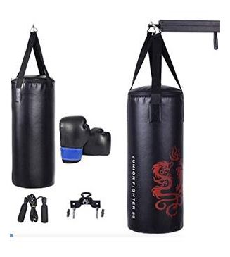5 Pieces 40lbs Filled Punching Boxing Set with Jump Rope and Gloves ...