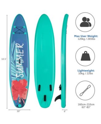 10 Feet Inflatable Stand Up Paddle Board with Backpack Leash Aluminum Paddle