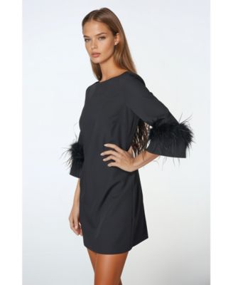 Women's Feather Sleeve Mini Dress