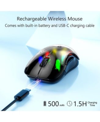 2.4G Wireless Mouse, Cordless Computer Mice Wireless Mouse for Laptop, Desktop, PC, MacBook- 2 Pack (LED Rechargeable Wireless Mouse)