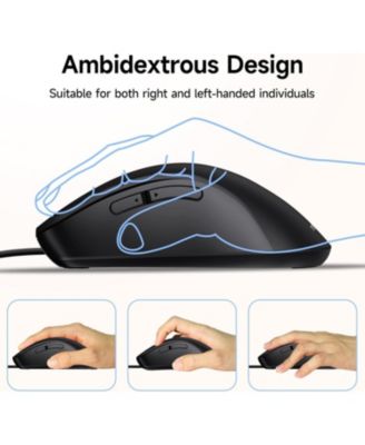 Wired Mouse, USB Computer Mouse 1200 DPI Mobile Optical Mouse Ergonomic Design Computer Mice with 5FT Cord for Laptop, PC, Desktop, MacBook, 5 Buttons