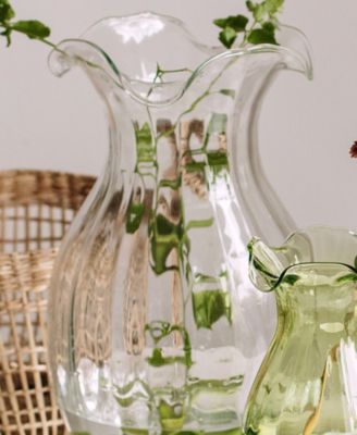 Hibiscus Glass Vertical Fluted Vase, Large