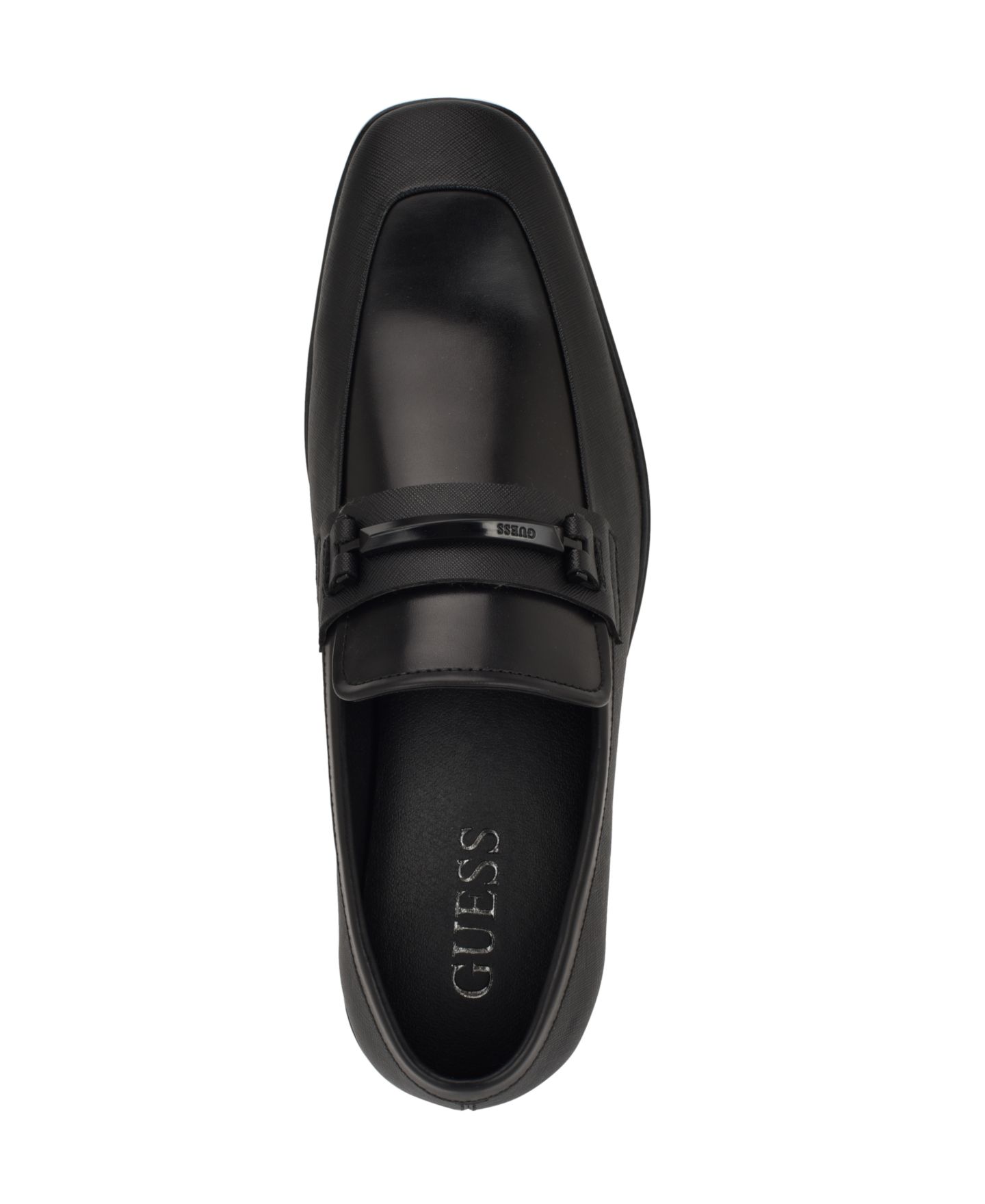 Мужские туфли GUESS Haines Square Toe Slip On Dress Loafers, цвет: Чёрный разноцветный — фото 5
