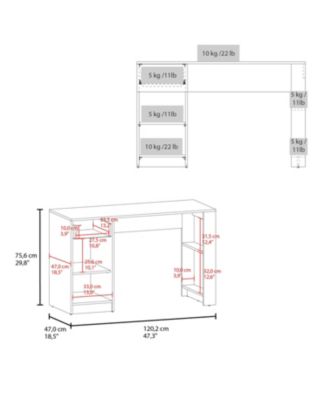 Sun City Computer Desk with a Drawer and Open Storage, Wengue