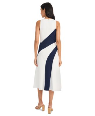 Women's Colorblocked Sleeveless Midi Dress