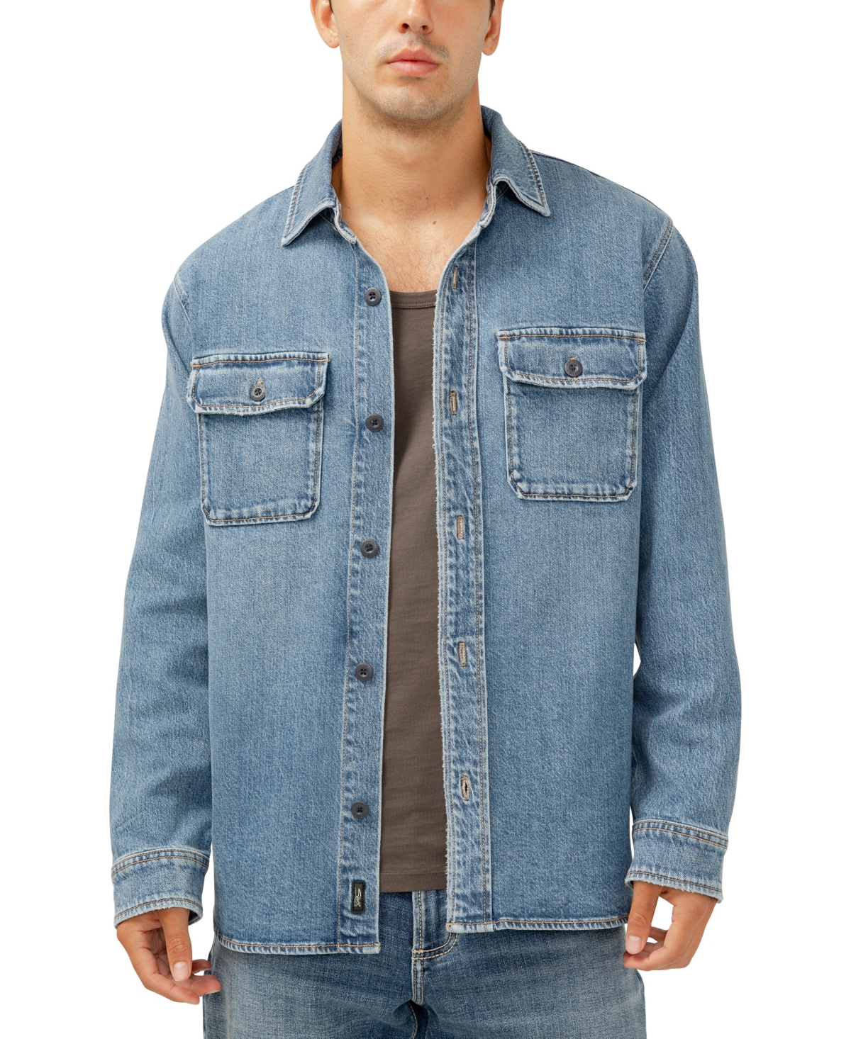 Silver Jeans Co. Denim Shirt Jacket In Blue
