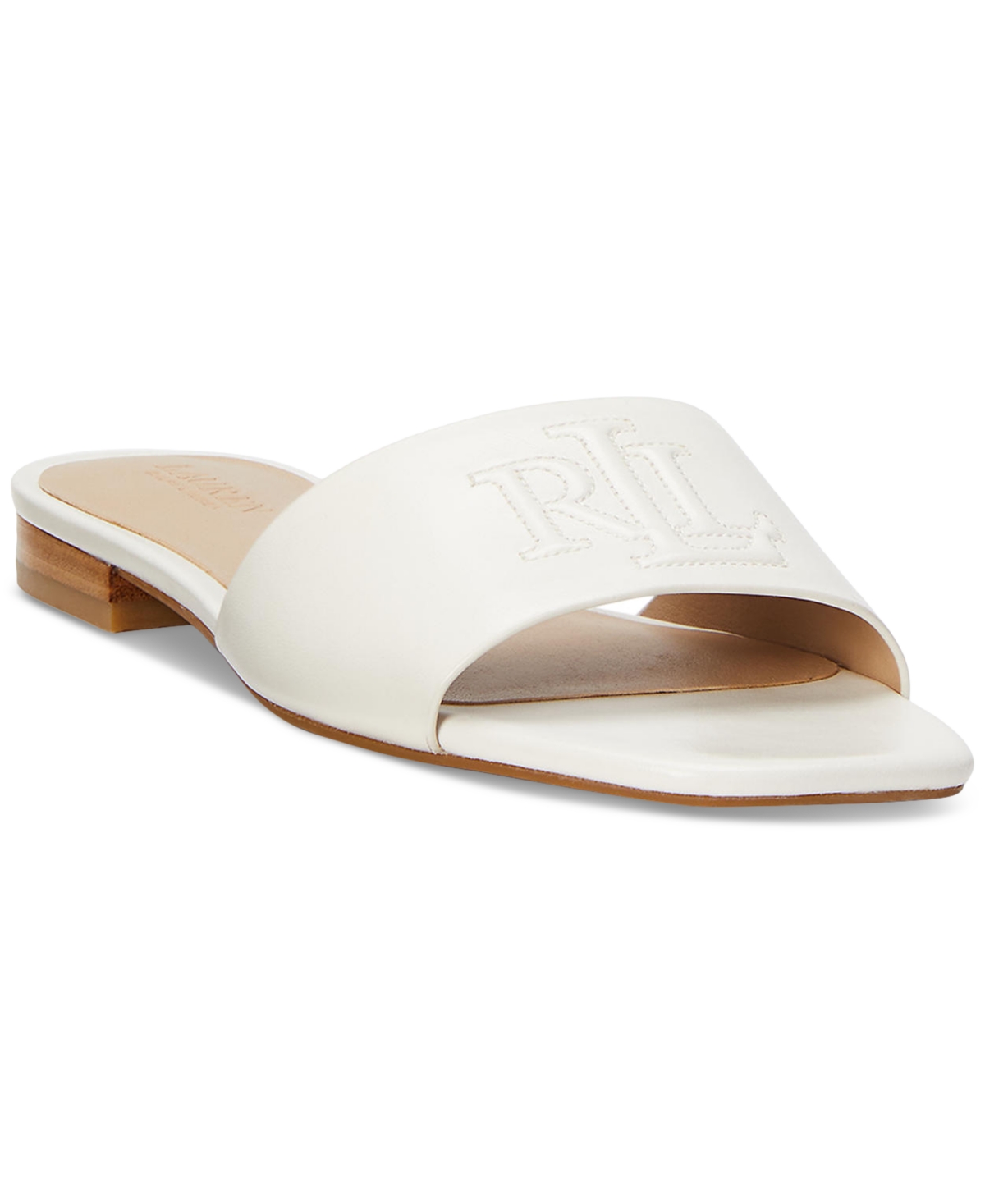 Ralph Lauren Women's Everly Slide Flat Sandals In Soft White
