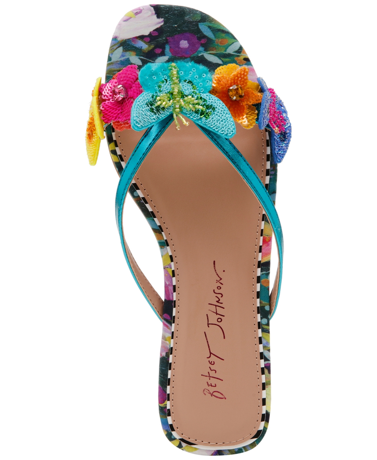 Shop Betsey Johnson Women's Sellena Butterfly Slide Sandals In Bright Multi