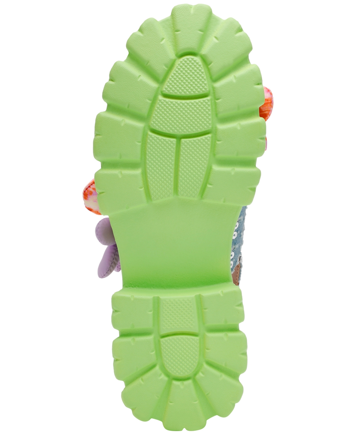 Betsey Johnson Women's Serphina Platform Lug-sole Slide Sandals In Green Multi