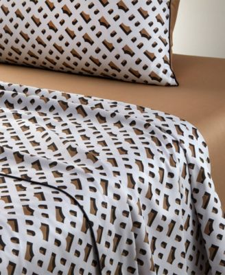 by Hugo Boss B Monogram 300 Thread Count Cotton Flat Sheet, King