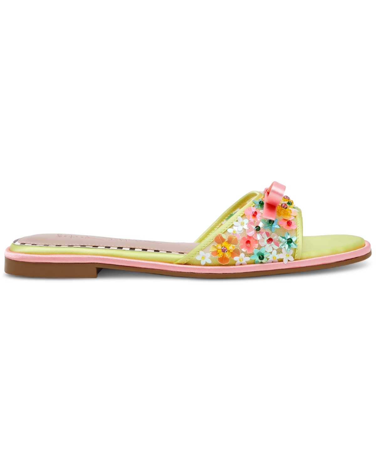 BETSEY JOHNSON WOMEN'S TEASEE FLORAL SLIDE SANDALS 