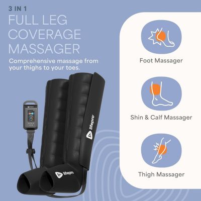 AXIS Pro Air Compression Leg Massager with Heat – 8-Chamber Full Leg Recovery System for Calf, Thigh & Foot – Air Compression Boots