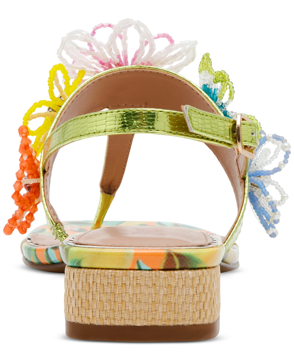 Shop Betsey Johnson Women's Jaydda Thong Slingback Sandals In Yellow Multi