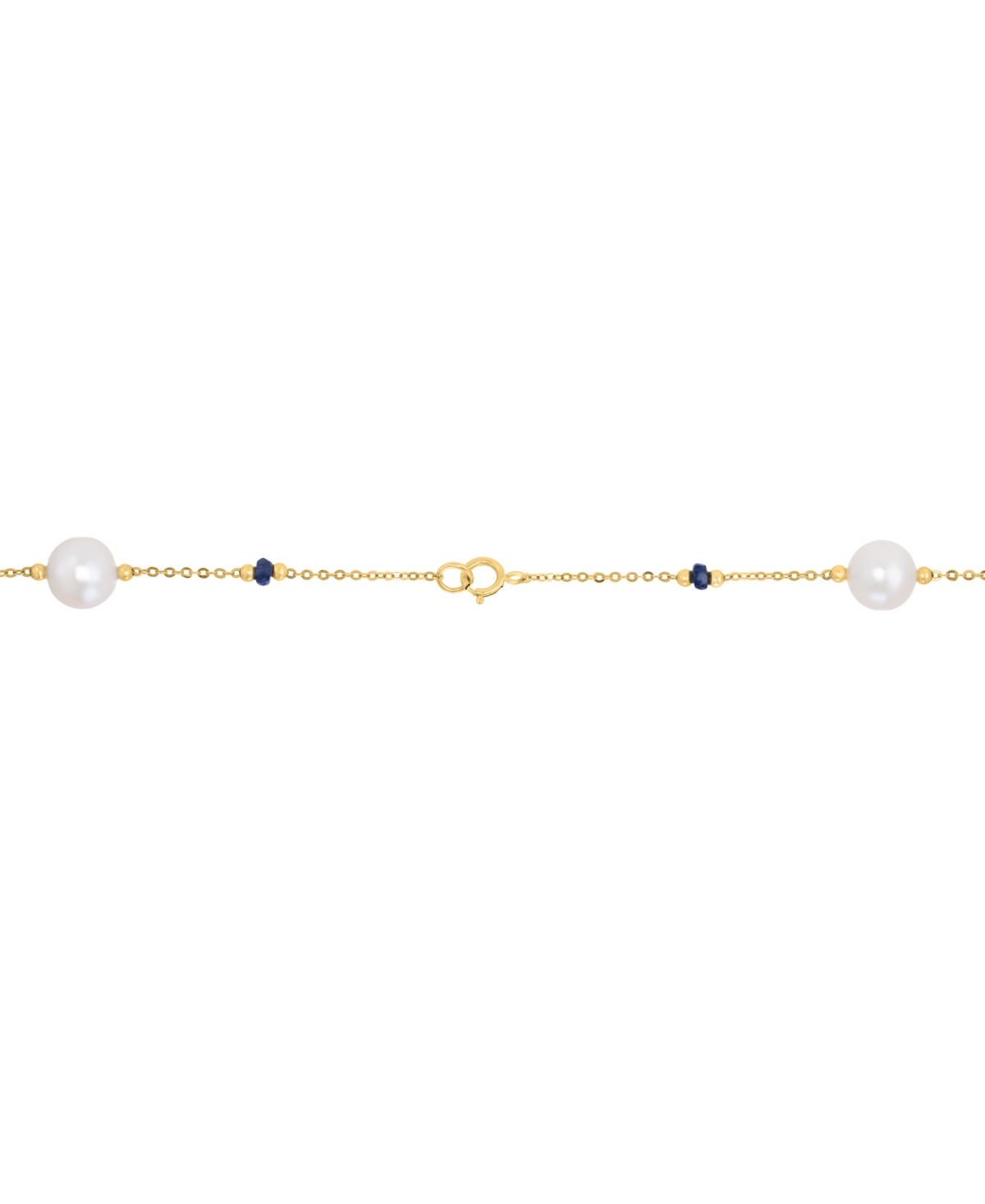 Effy Collection Effy Cultured Freshwater Pearl (8mm) & Sapphire (2-1/10 Ct. T.w.) 18" Collar Necklace In 14k Gold In Gold