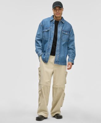 Men's Denim Shirt Jacket & Cargo Joggers, Exclusively at Macy's