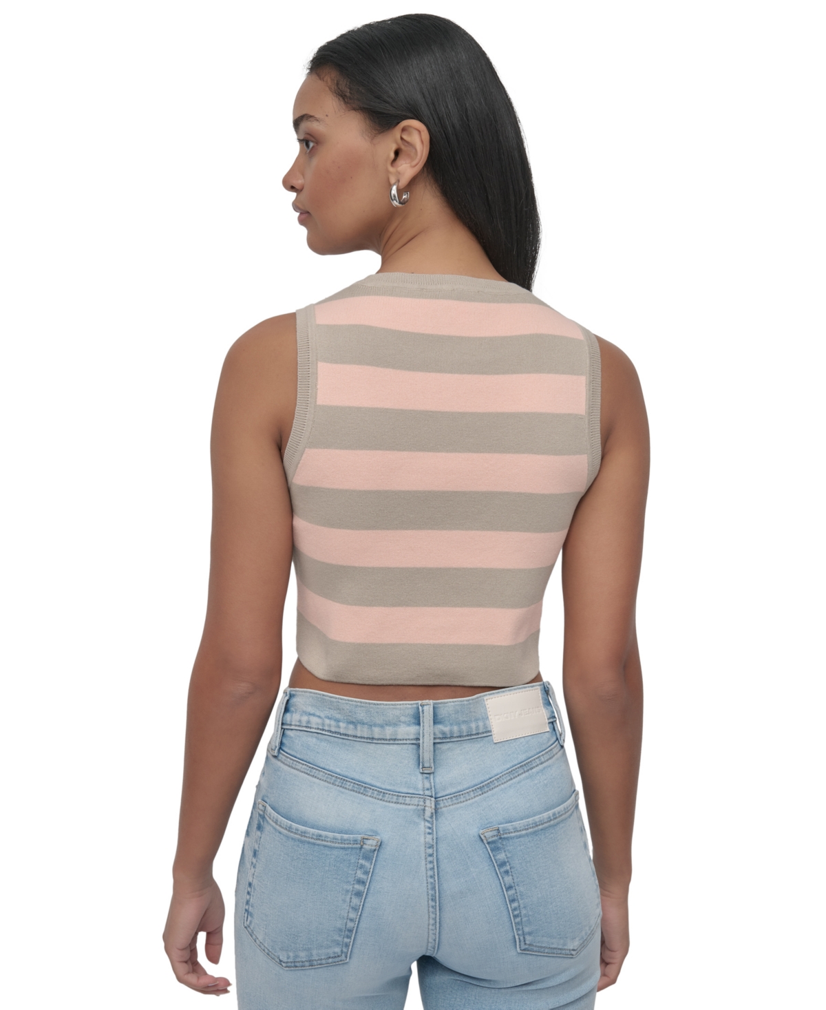 DKNY JEANS WOMEN'S CROPPED SLEEVELESS SWEATER 