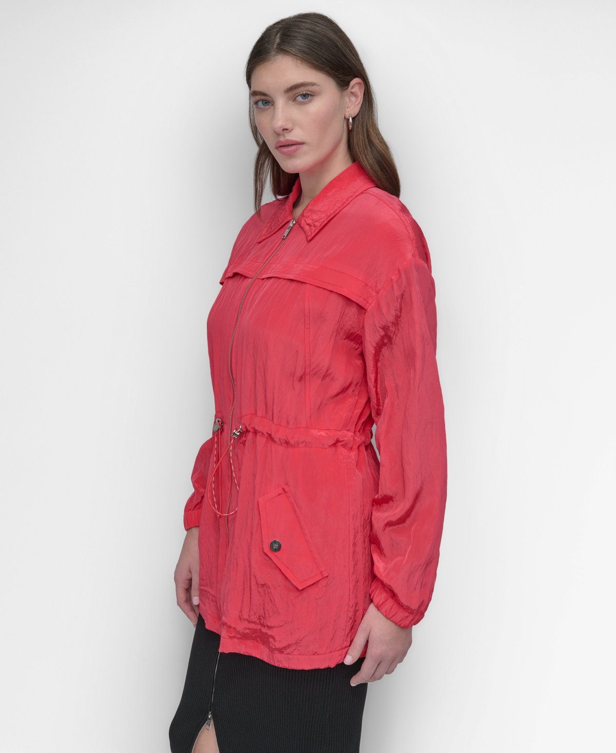 Dkny Textured Anorak Jacket In Watermelon Sugar
