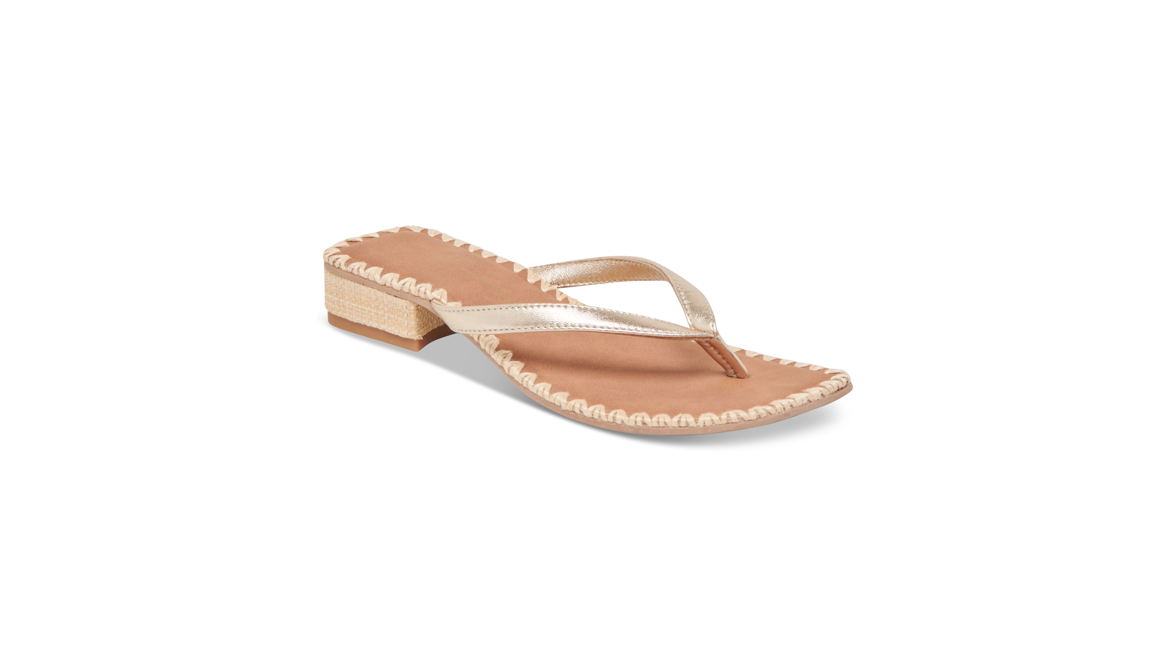 Dolce Vita Women's Barty Whipstitch Thong Low Heel Sandals