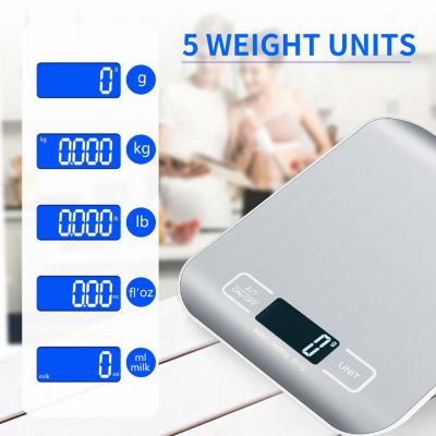 Digital Kitchen Food Scale LCD Display Stainless Steel