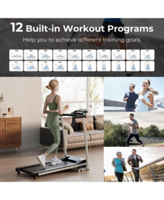 Folding Treadmill with 12 Preset Programs and LCD Display