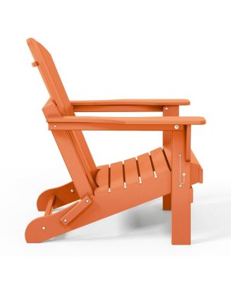 5-Piece HDPE Folding Adirondack Chair Outdoor Patio Conversation Set