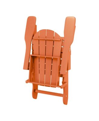 5-Piece HDPE Folding Adirondack Chair Outdoor Patio Conversation Set