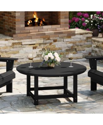 Low Outdoor HDPE Round Patio Coffee Table