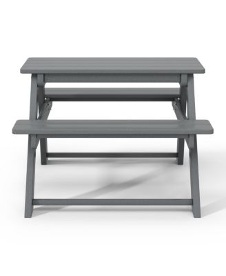 Outdoor Patio Kids HDPE Plastic Picnic Bench Table