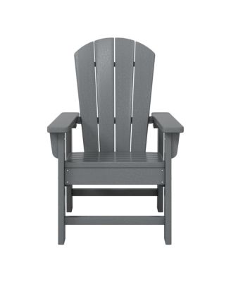 2-Piece Kids Outdoor HDPE Adirondack Chair With Square Side Table Set