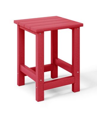 2-Piece Kids Outdoor HDPE Adirondack Chair With Square Side Table Set