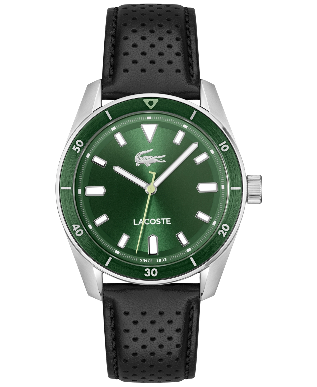 Men's Boston Black Leather Strap Watch, 39mm - Black