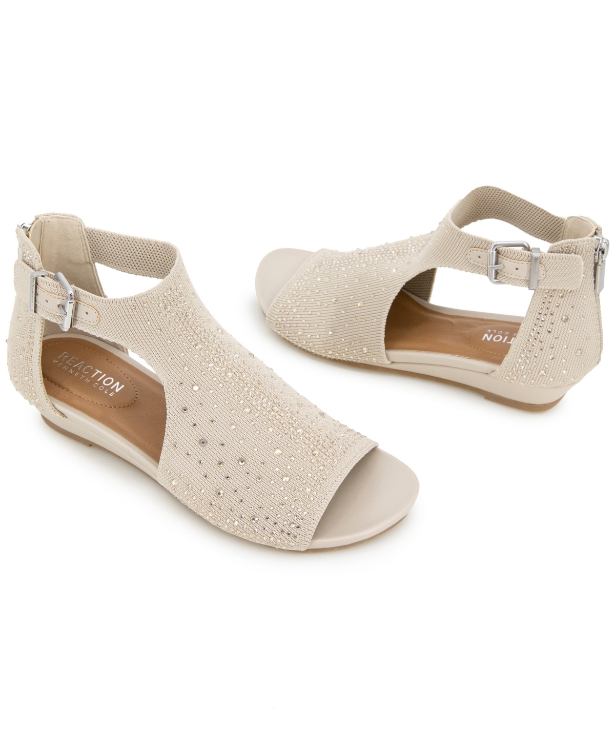 Kenneth Cole Reaction Women's Gail Stretch Wedge Sandals In Light Gray