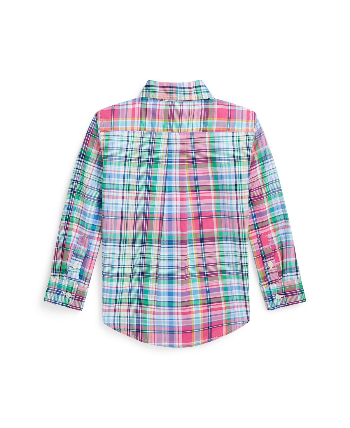 Polo Ralph Lauren Plaid Cotton Poplin Shirt In Pink Blue Multi