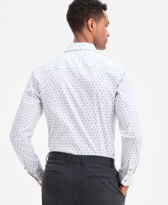 Men's Slim Fit Long Sleeve Button-Front Geo Print Dress Shirt, Exclusively at Macy's